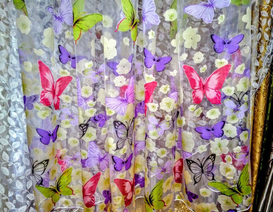 " Бабочки" и "Цветы" Тюль , Гардина , Занавес