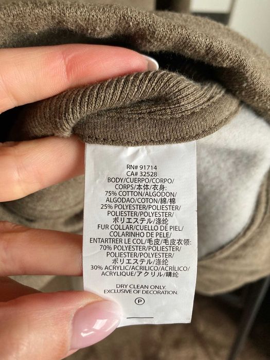 Nowy luksusowy brązowy żakiet bluza Armani Exchange futerko