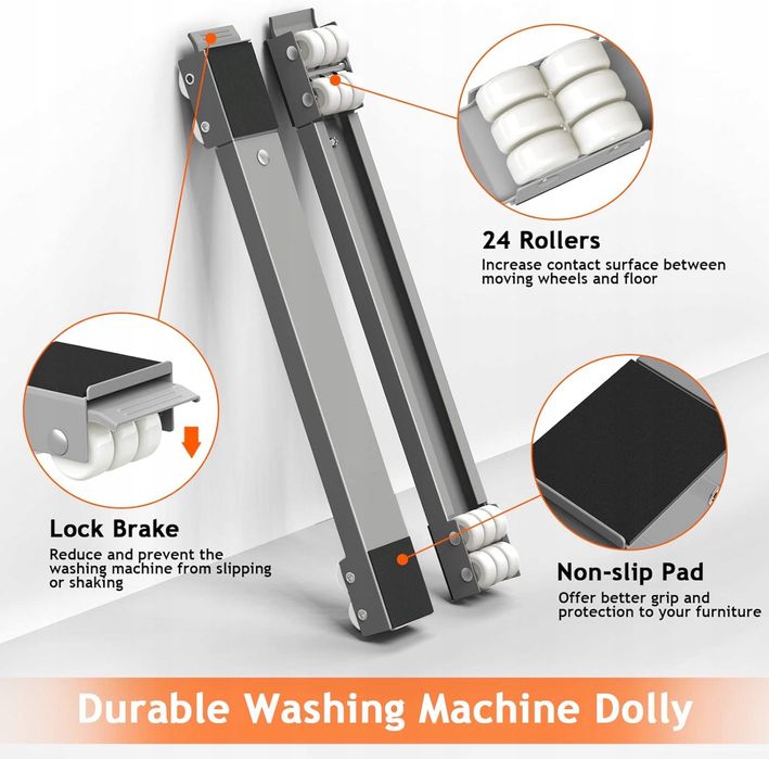 Zestaw 2 rolek transportowych 44 cm - 70,5 cm do 300kg