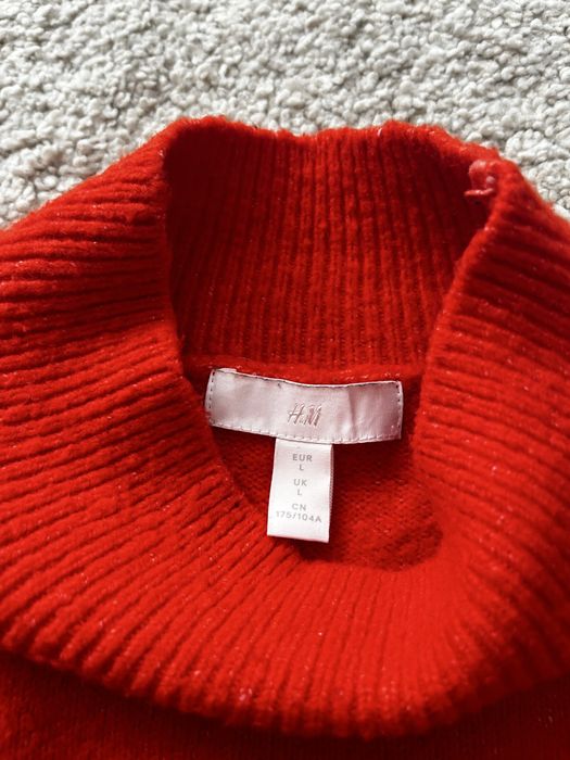 Czerwony sweter H&M L