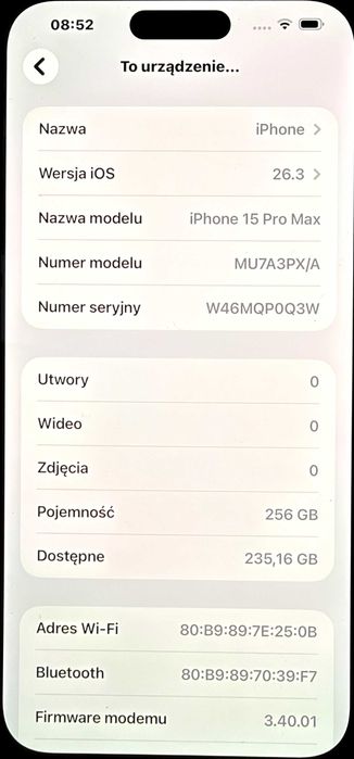 iphone 15 PRO MAX   256 GB