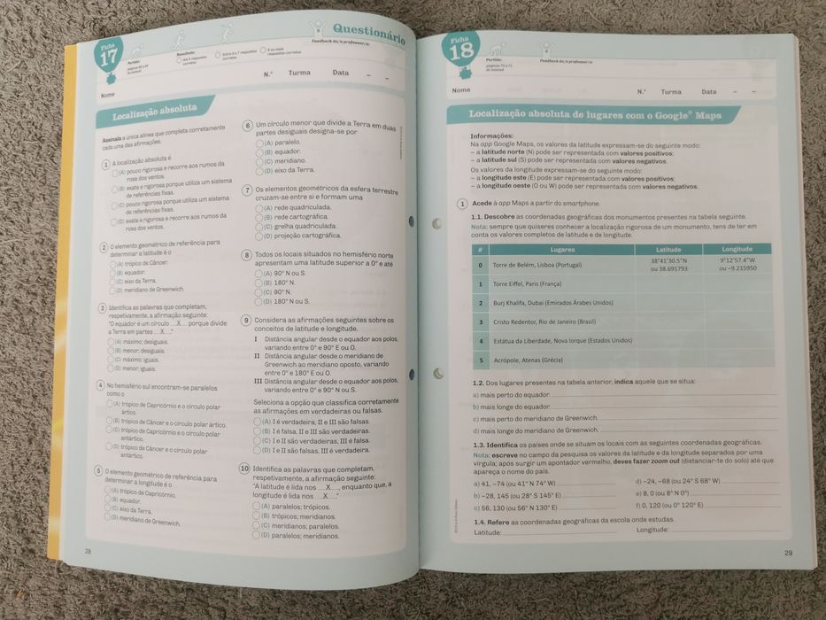 Caderno de atividades, Geografia 7 ano - PLANETA