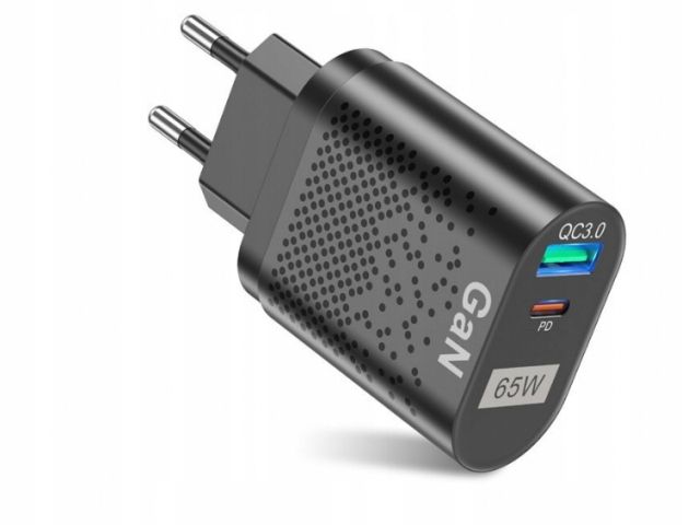 Ładowarka Sieciowa Szybka 65w Gan Usb Usb-c Pd Qc 3.0 Mocna Uniwersaln
