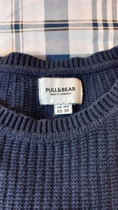 Camisola de malha azul marinho