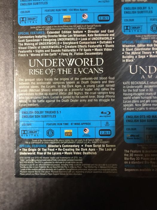 Underworld Quadrilogy - blu-ray dvd box set - selado