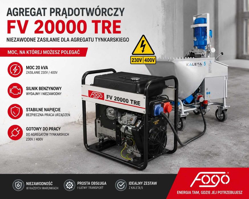 agregat prądotwórczy do agregatu tynkarskiego 18kW