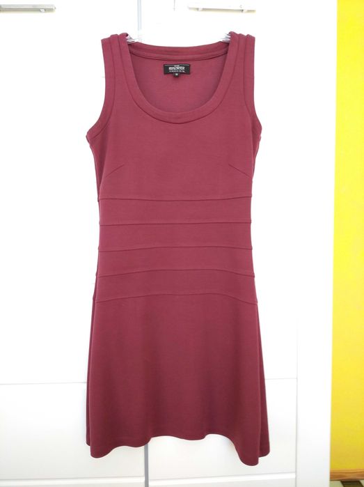 Reporter M 38 sukienka na ramiączkach bawełniana bordowa burgundowa