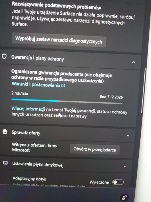 Laptop Microsoft surface 7th Win11 16/512gb ram Gwarancja 12/2026