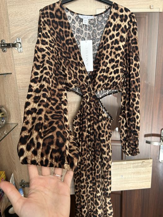 Nowa sukienka długa maxi panterka