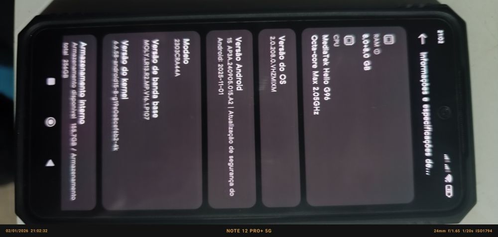 Xiaomi 12 s 8+8 de RAM 256 de memória