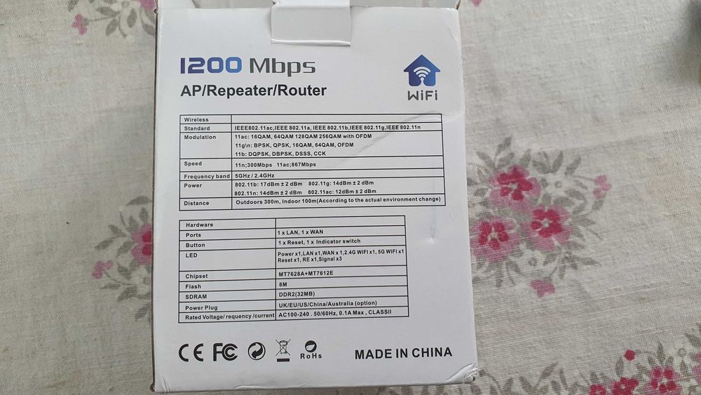 Wi-fi Repeater 1200 Mbps., ретранслятор, підсилювач wi-fi мережі