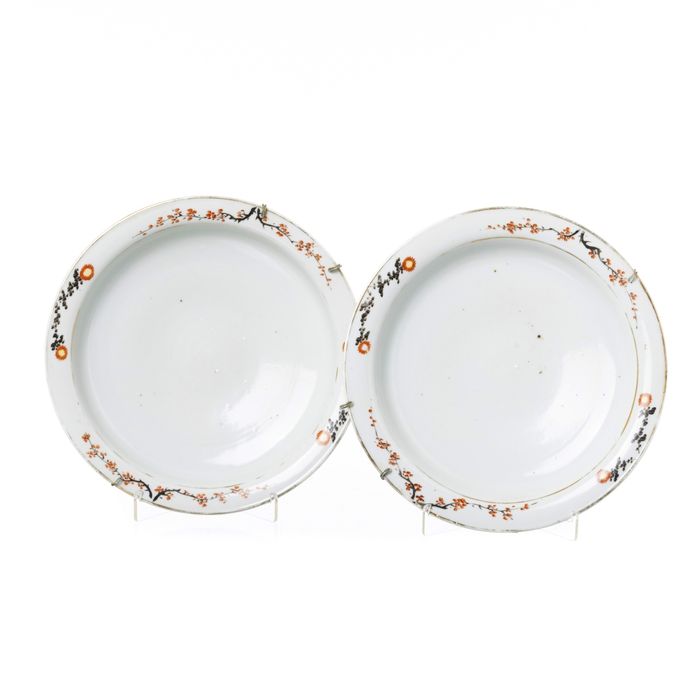 Porcelana oriental - Par de pratos fundos - Companhia das Índias