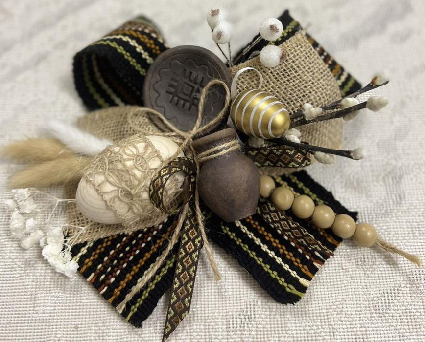 Етно декор на великодній кошик