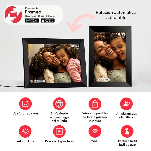 10.1 дюймова цифрова сенсорна фоторамка Frame we o