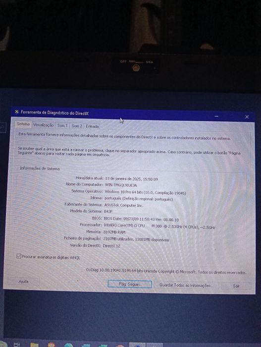 Portátil ASUS i3 8GB RAM