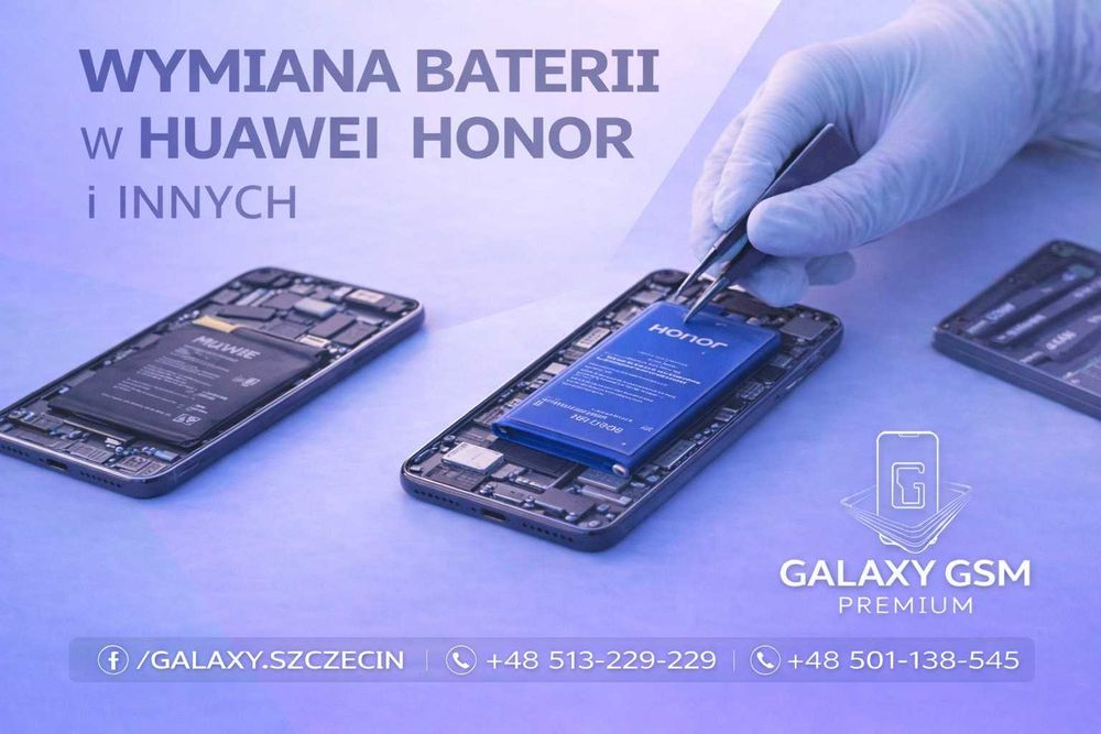 Wymiana baterii Huawei Honor i inne szybko bez utraty danych Szczecin