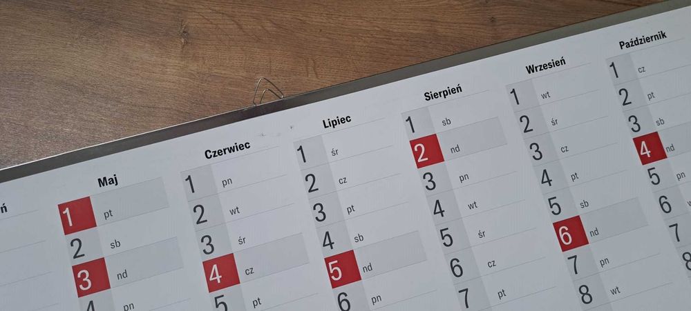 Kalendarz ścienny 2026 planer B1