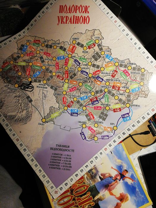 Настольная игра Подорож Україною детская