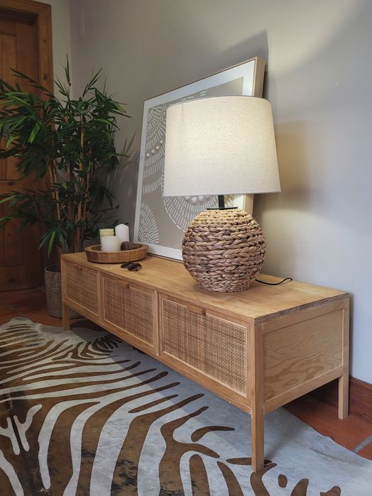 aparador, consola, movel  tv, comoda, rattan, rustico