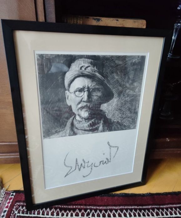 Portret Leon Wyczółkowski grafika,litografia