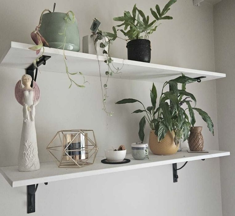 2 szt półki Ikea białe wsporniki metal