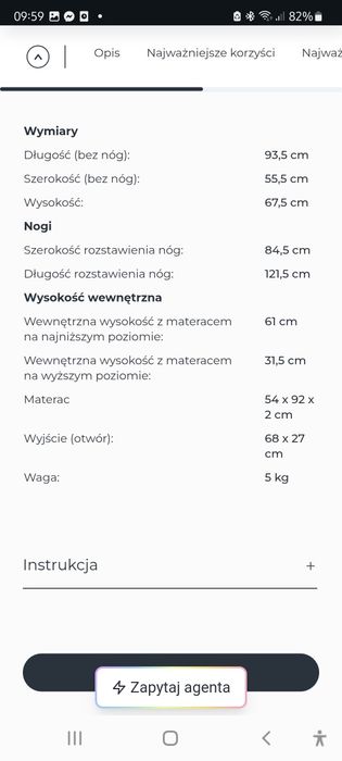 Łóżeczko turystyczne Kinderkraft Movi