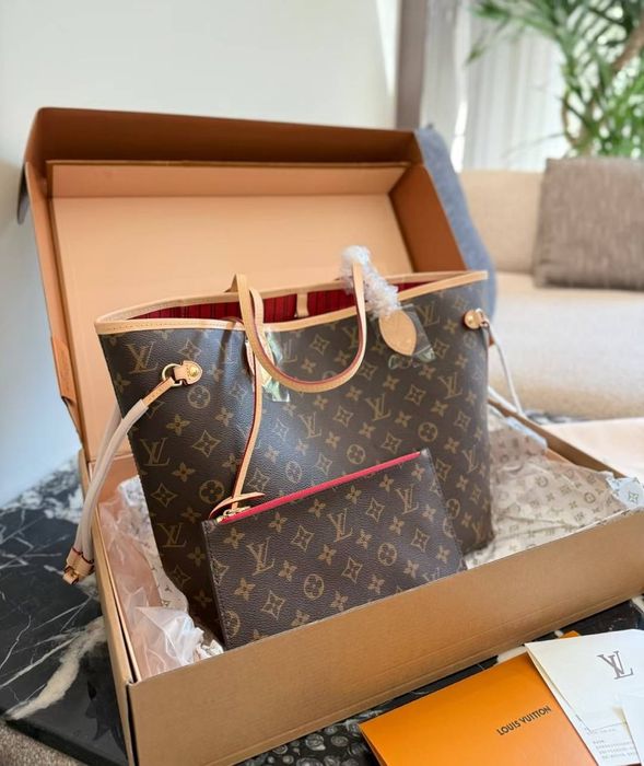 Torebka damska Neverfull, skóra w pudełku