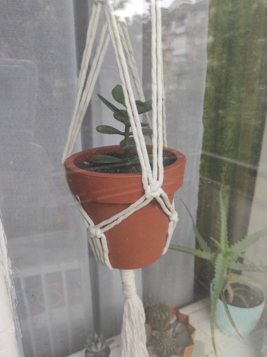 Кашпо підвісне плетене