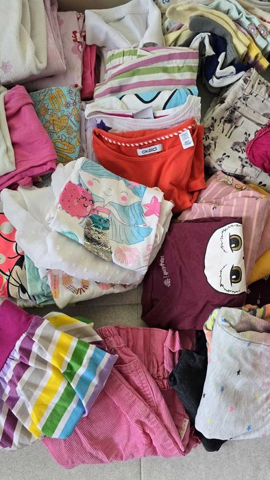 Wielka paczka ubranek dla dziewczynki, rozmiar 116 , 70 sztuk