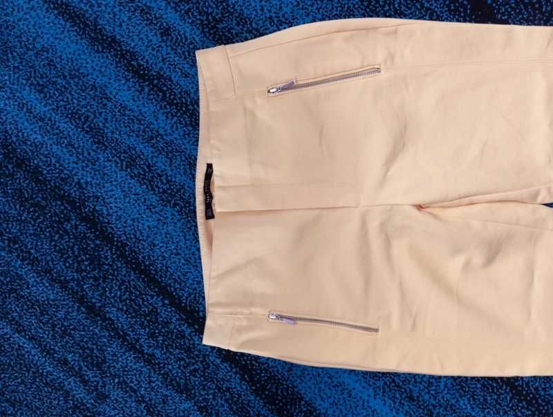 Zara Basic.M.Spodnie do kostek- żółte.Wiosna,lato.