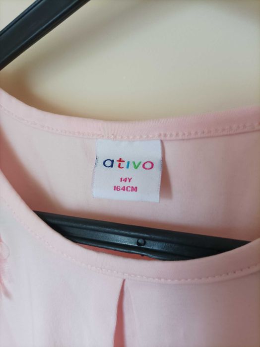 T-shirt rosa claro Ativo 14 anos