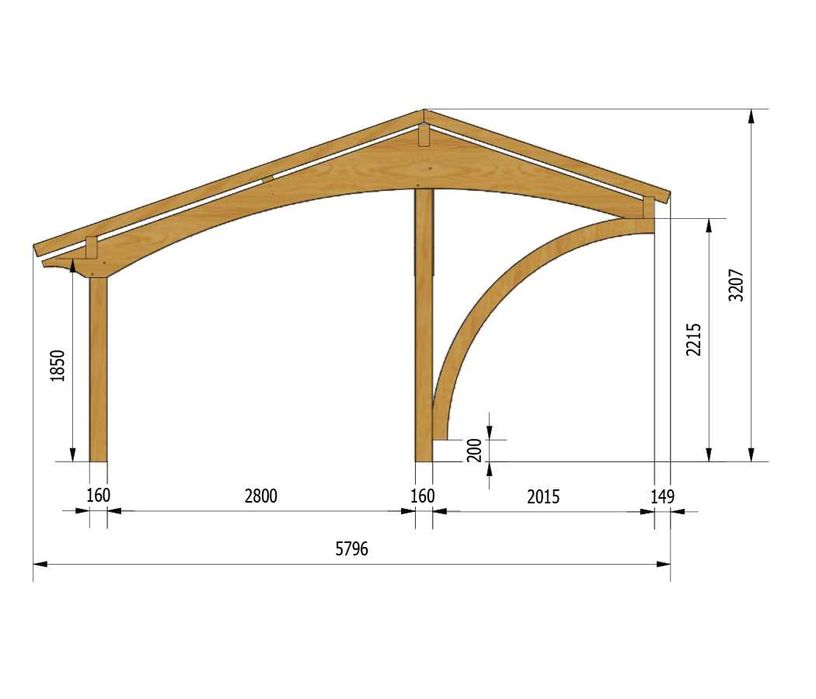 Wiata garażowa Revelatio 2 dwustanowiskowa 585 x 580 cm