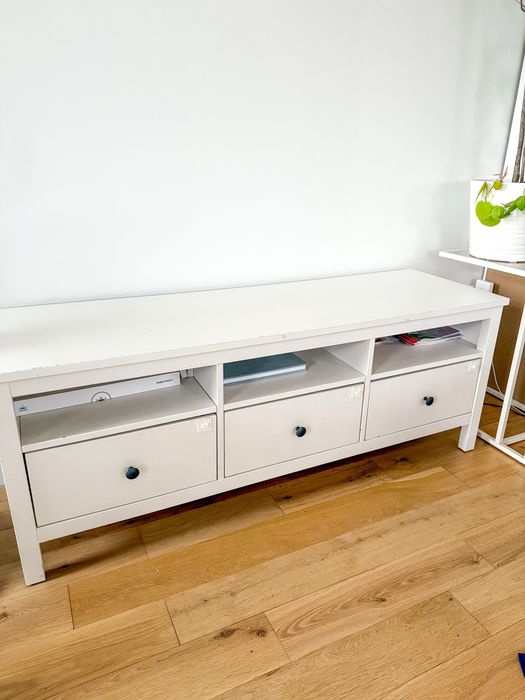 Szafka pod RTV TV Biała bejca ikea hemnes drewniana
