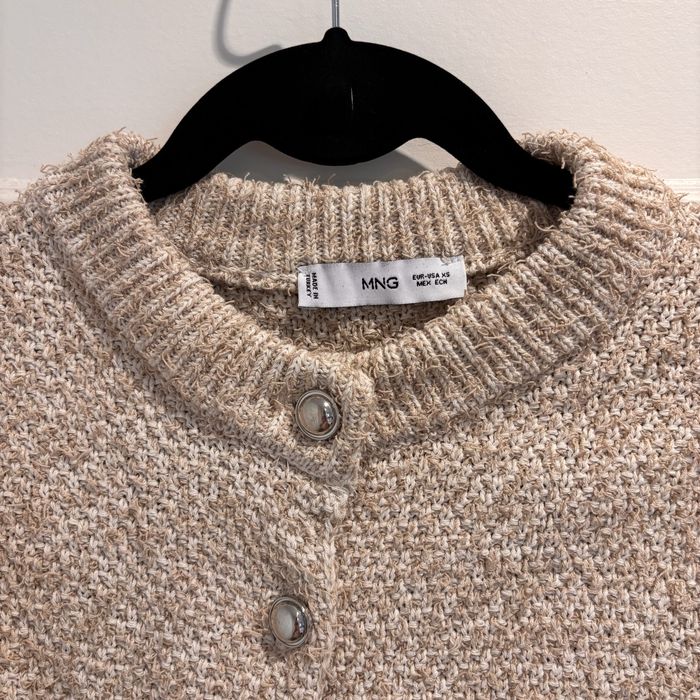 Casaco Mango bouclé bege – XS