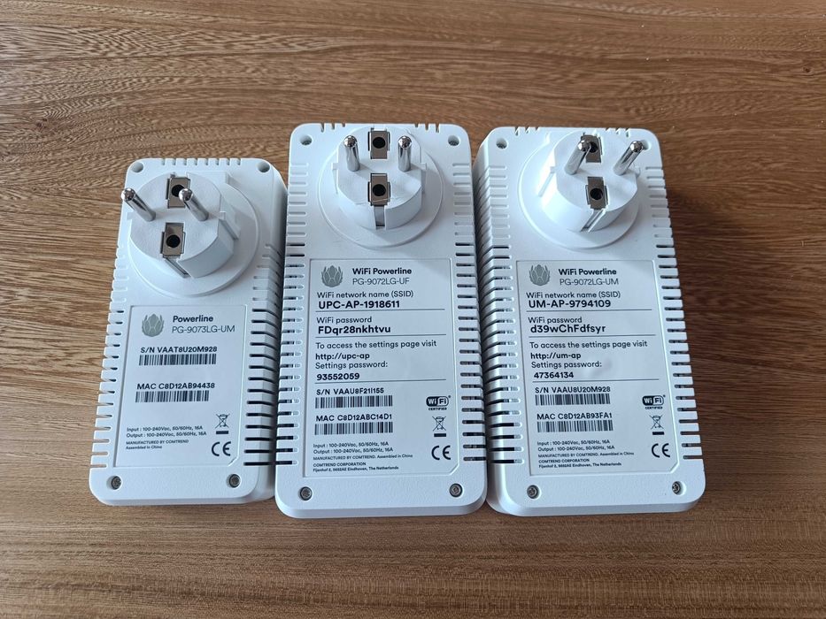 Zestaw 3x Powerline Comtrend PG-9072/9073 WiFi 5GHz 1Gb/s