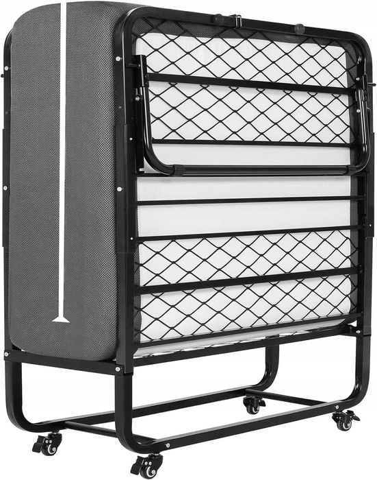 Łóżko składane metalowe mobilne łóżko gościnne polowe 90x200