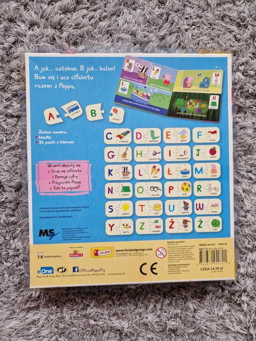 Książka i puzzle Świnka Peppa "Uczę się alfabetu"
