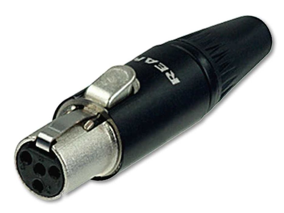 REAN RT4FC-B - Złącze MINI XLR 4-pin żeńskie (czarne)
