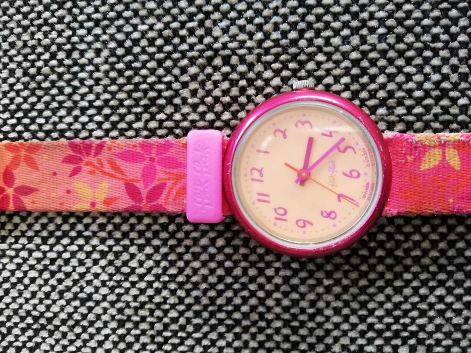 Relógio de criança rosa Swatch flik flak