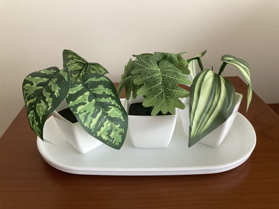 Plantas mini artificias c/prato