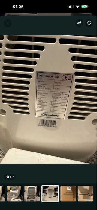 Desumidificador 10 litros - impecável