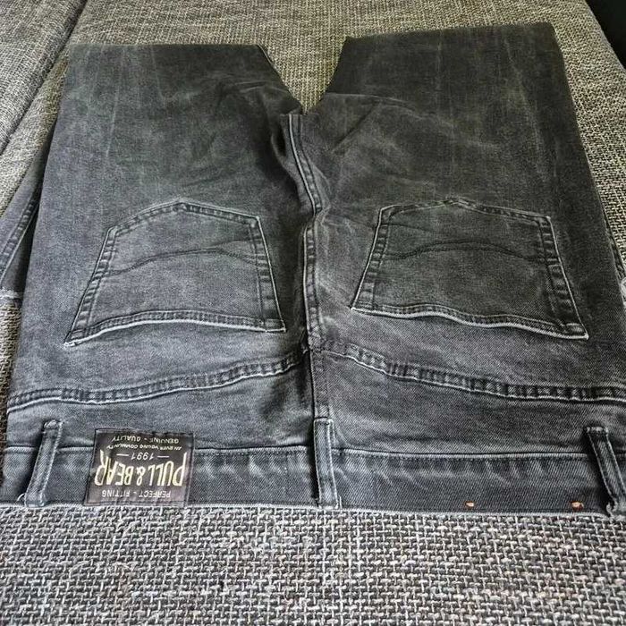 spodnie damskie czarne szare jeansy pull & bear 40 L