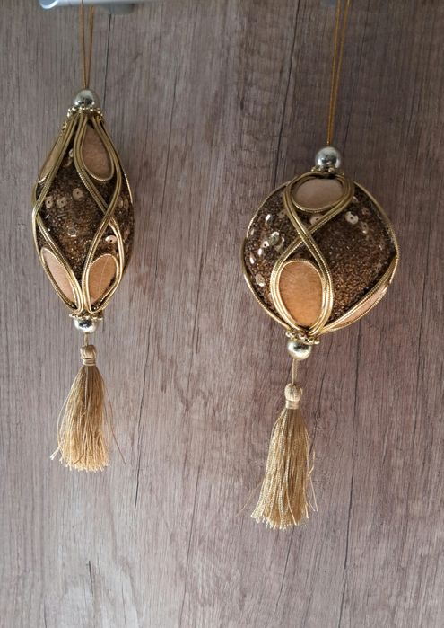 Bombki złote z chwostem