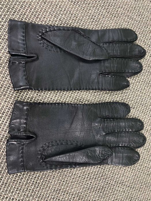 Luvas pretas de pele - unisexo