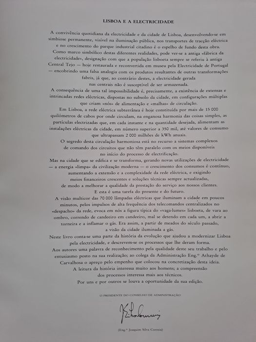 Livro Lisboa e a Electricidade EDP 1992