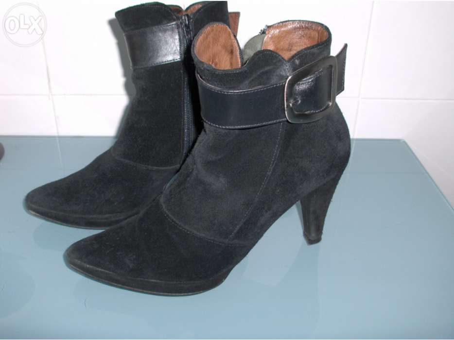 Botins camurça pretos nº 38