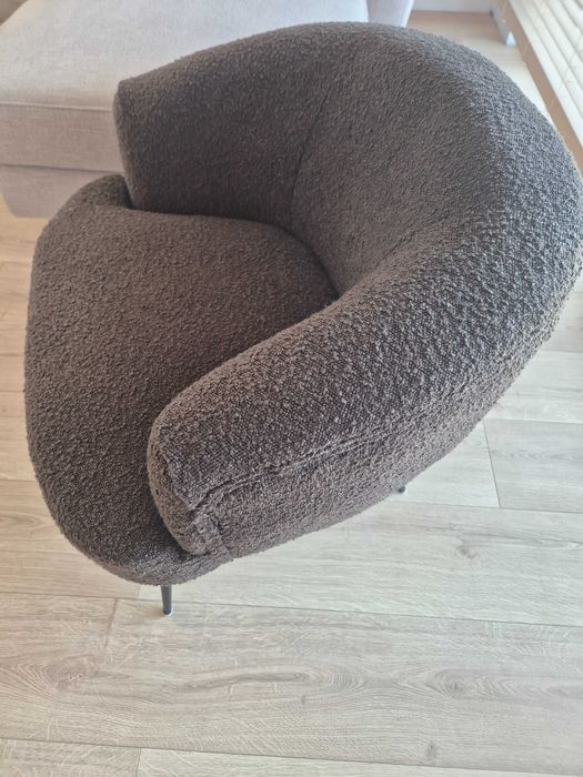 Fotel ciemnoszary boucle jak nowy
