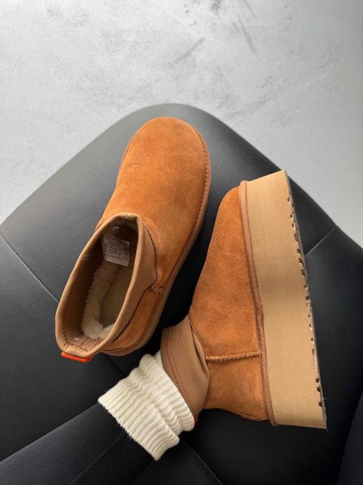 Уггі UGG Dipper Mini Beige Classic premium натуральні замша та хутро