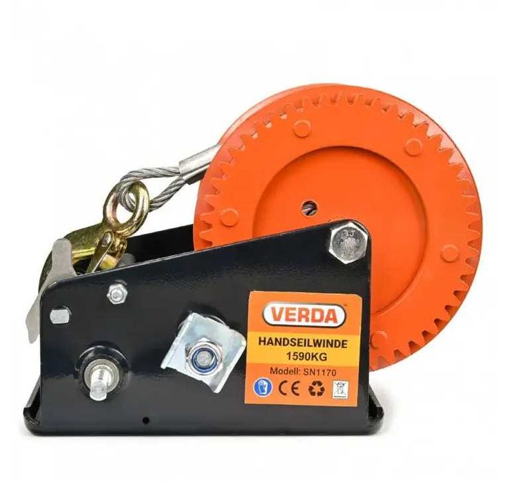 Лебедка ручная барабанная Verda 1133 кг лебідка барабана