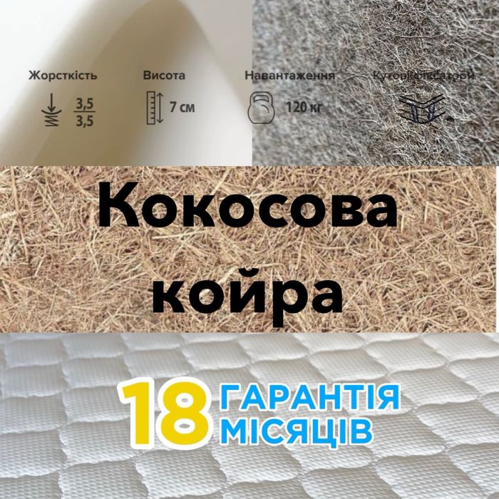 ‼️Топер 7 см з кокосом Матро і ЕММ матрас Доставка в день замовлення